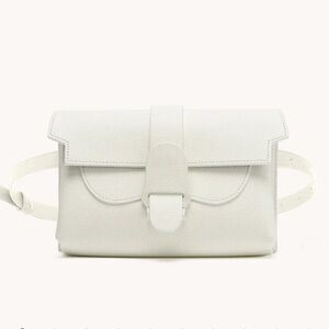 Senreve Aria Belt Bag-Pebbled leather-Cream color-gold hardware